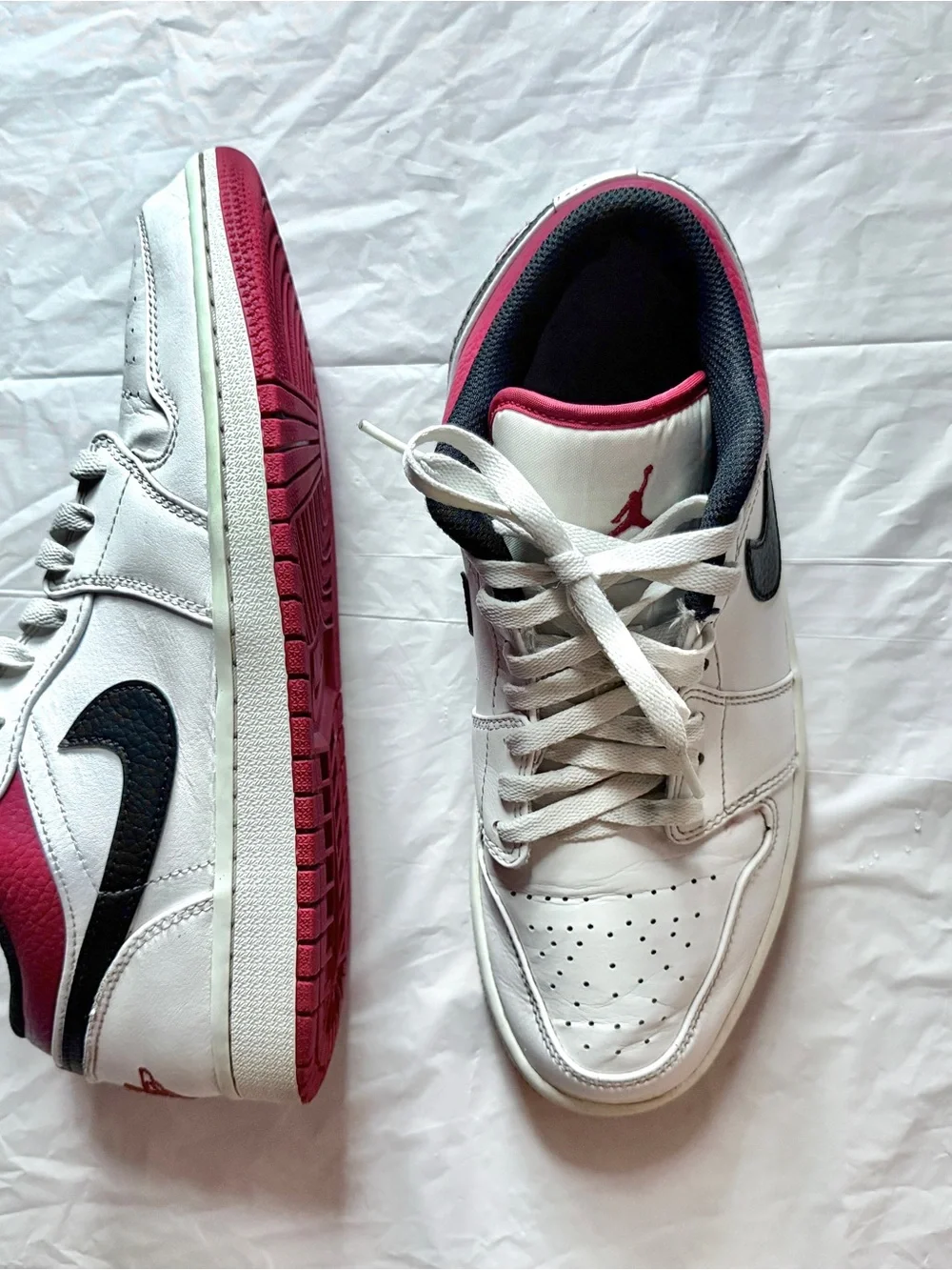 Nike Air Jordan 1 Low White University Red Black Chicago Men Size 9.5 553558-118